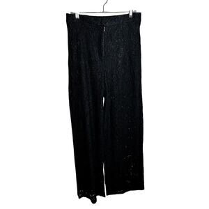 Peach Black Lace Wide Leg Pants – Size Large